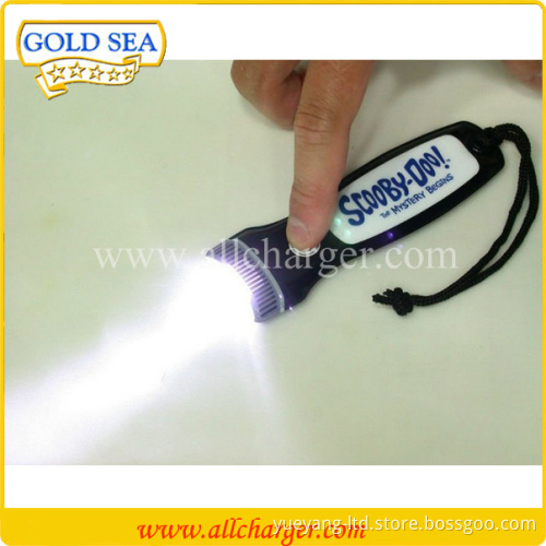 Free logo print Mini LED keychain light waterproof soft pvc customized shape